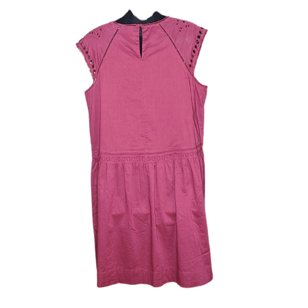 ANN TAYLOR LOFT LIGHT CRANBERRY LACE FRONT DRESS - Picture 3 of 4